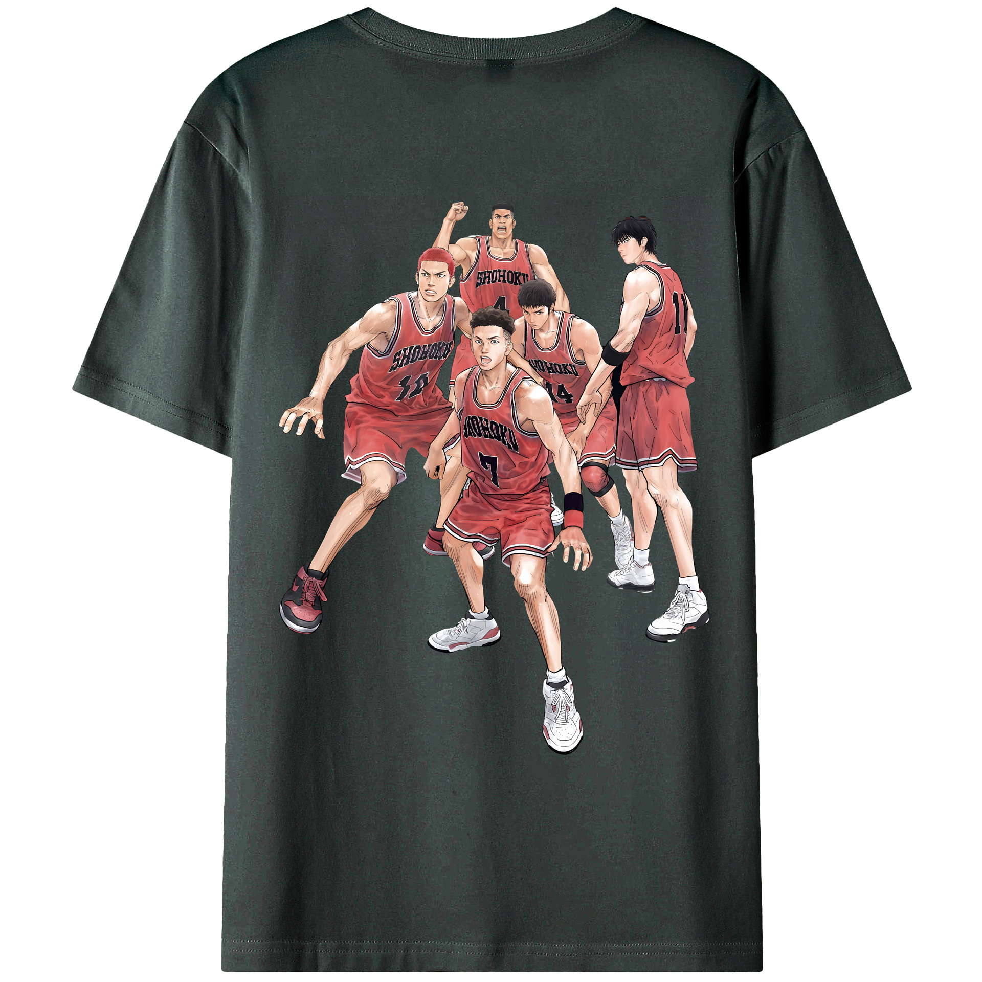 （画像用） SLAM DUNK／スラムダンク 綿100％ メンズ半袖Tシャツ（バックプリント） 通気性